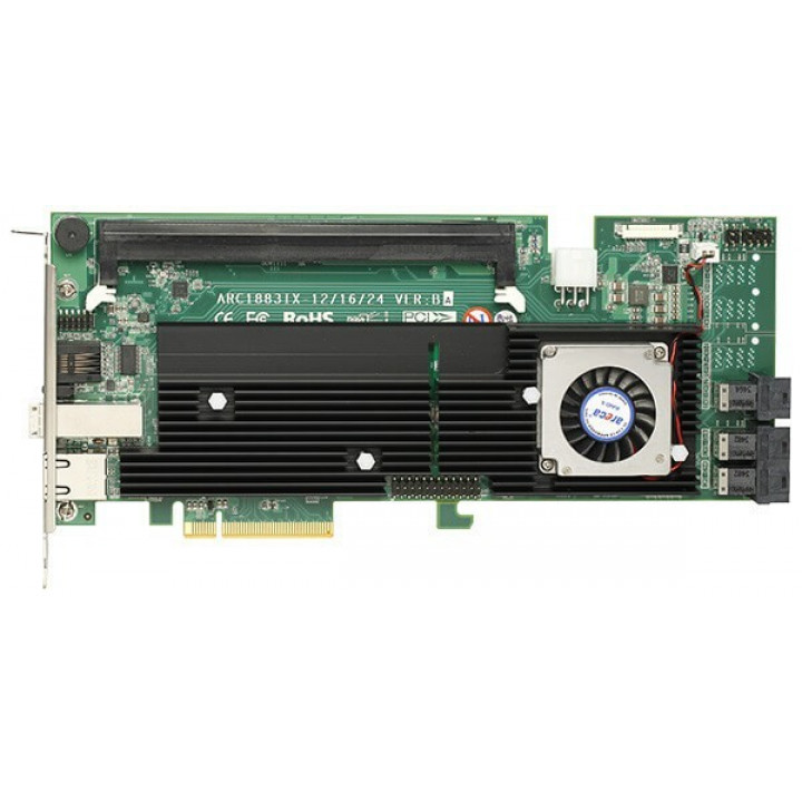 Контроллер RAID Areca ARC-1883ix-12 (PCIe 3.0 x8, SAS/SATA 12G, 16 портов, кэш 2ГБ) Контроллер RAID Areca ARC-1883ix-12 (PCIe 3.0 x8, SAS/SATA 12G, 16 портов, кэш 2ГБ)
