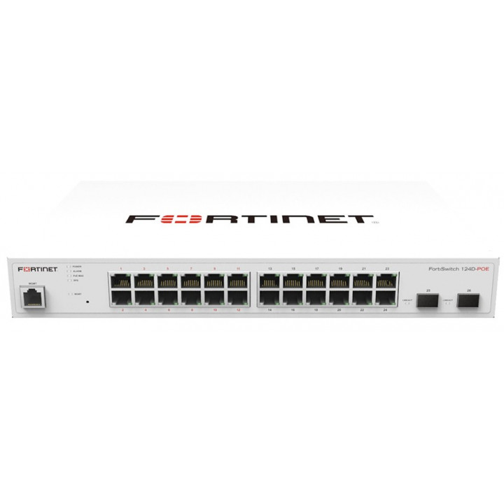 Коммутатор Fortinet FS-124D-POE (24 порта GE, 12xPoE+, 2xSFP) Коммутатор Fortinet FS-124D-POE (24 порта GE, 12xPoE+, 2xSFP)