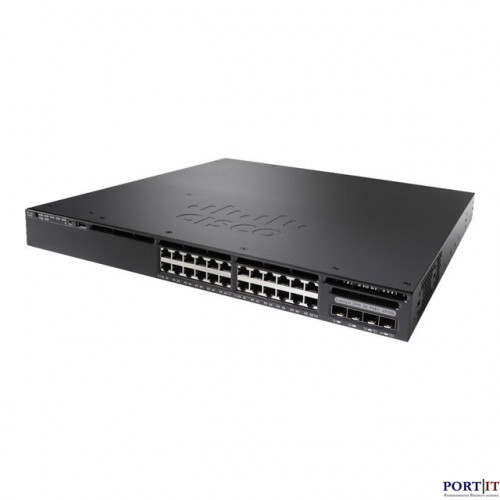 Коммутатор Cisco WS-C3650-24PWS-S (24 порта Ethernet, PoE, IP Base)