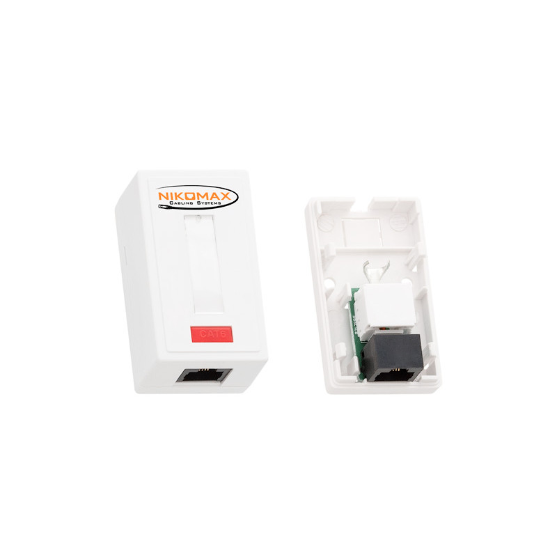 Настенная розетка Nikomax NMC-WO1UD2-WT (1 порт, Cat.5e, неэкранированная, T568A/B)