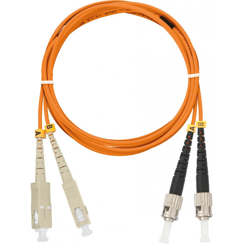 Шнур волоконно-оптический переходной NIKOMAX NMF-PC2M2C2-SCU-STU-002 (многомодовый 50/125мкм OM2, SC/UPC-ST/UPC, двойной, 2м)
