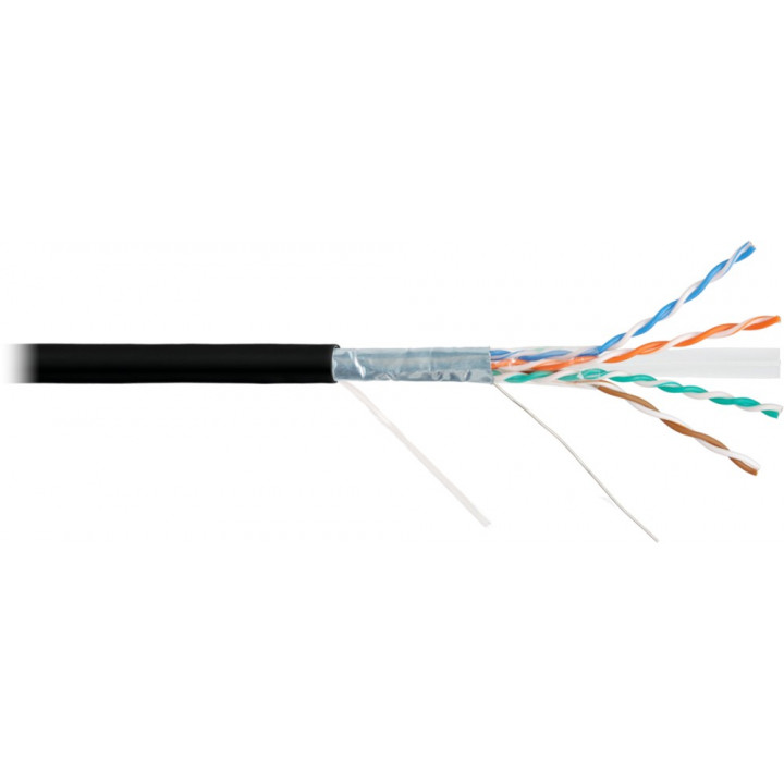 Кабель витая пара NIKOLAN NKL 4255C-BK (F/UTP, Cat.6a, 4 пары, 23AWG, LSZH -40C нг(А)-HFLTx, черный 500м)