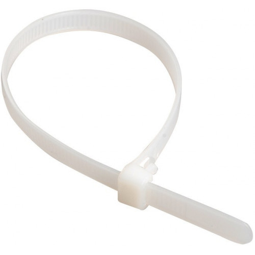 Стяжка нейлоновая открывающаяся NIKOMAX NMC-CTN350-80-RL-WT-100 (350х8,0 мм, белая, 100 шт.)