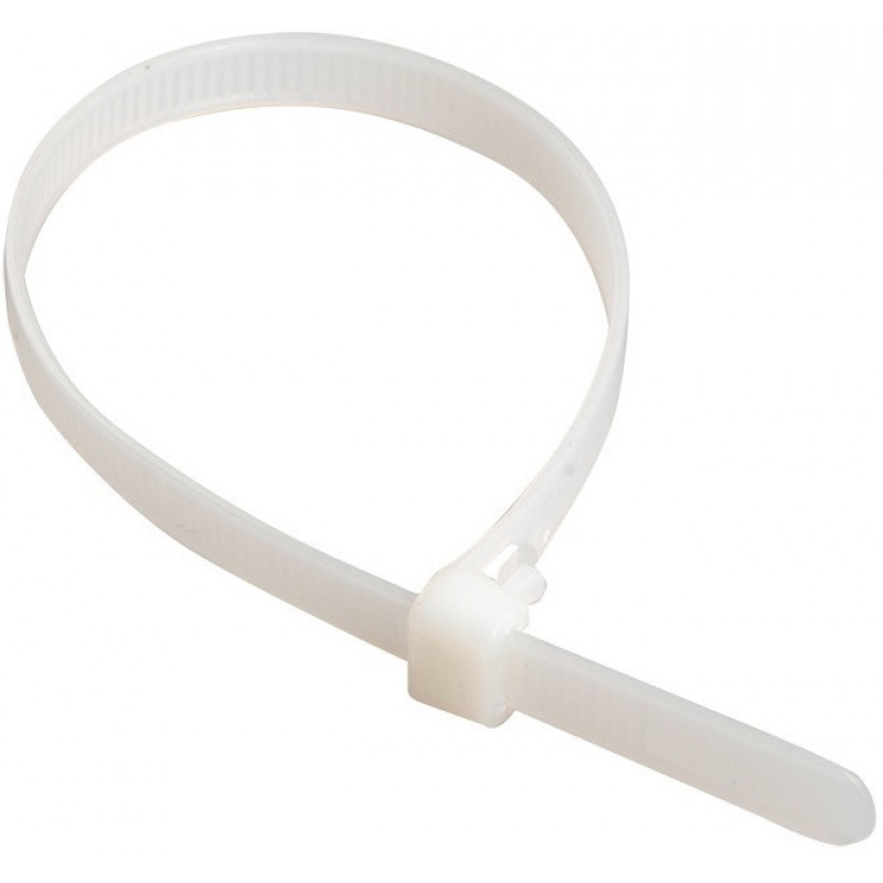 Стяжка нейлоновая открывающаяся NIKOMAX NMC-CTN350-80-RL-WT-100 (350х8,0 мм, белая, 100 шт.)