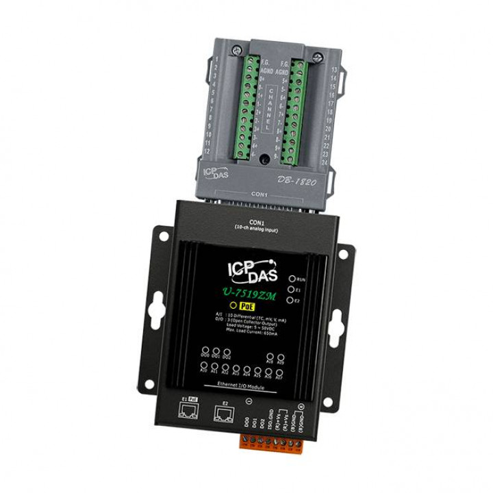Модуль ICP DAS U-7519ZM/S CR (10AI/термопар, 3DO, Ethernet, OPC UA) Модуль ICP DAS U-7519ZM/S CR (10AI/термопар, 3DO, Ethernet, OPC UA)