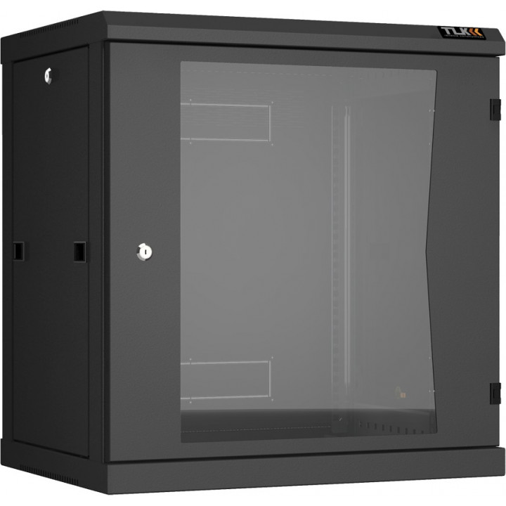 Шкаф TLK TWC-126045-R-G-BK (19", 12U, стеклянная дверь, Ш600хВ636хГ450 мм, черный)