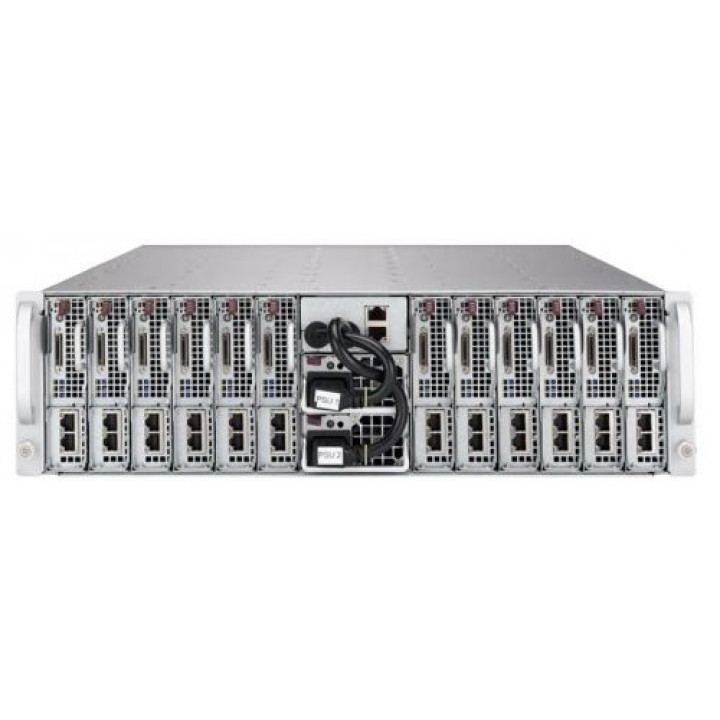 Серверная платформа Supermicro SYS-5039MC-H12TRF (3U, 12-нодная, LGA1151, C246, 4 слота DDR4 на нод, 4x2.5", 2xM.2, 2xGlan, 2x2000W)