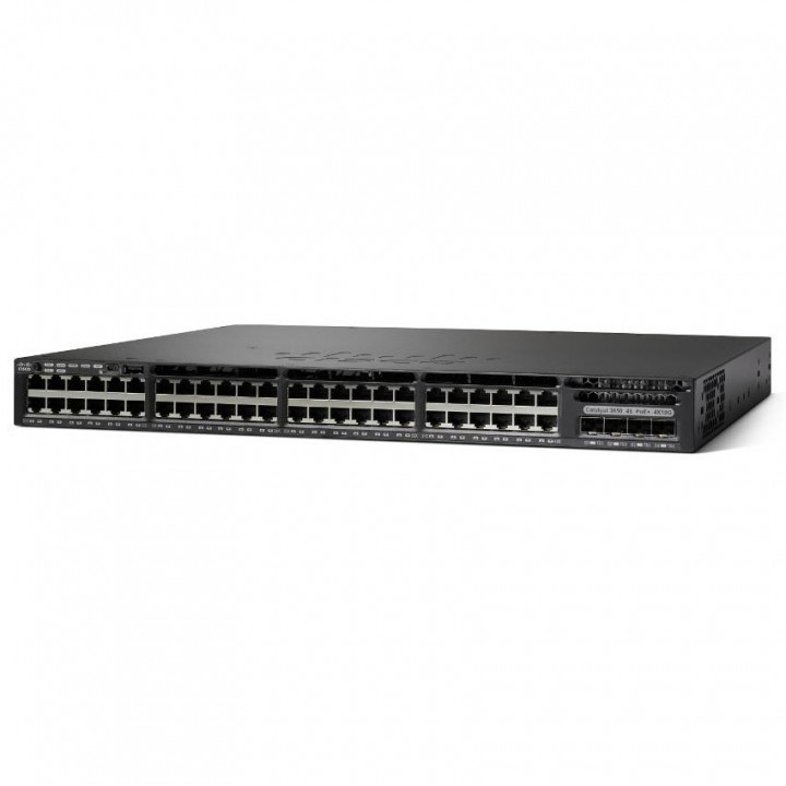 Коммутатор Cisco WS-C3650-48FS-E (48 портов 10/100/1000, 4x10G SFP+, Full PoE 740 Вт, IP Services)