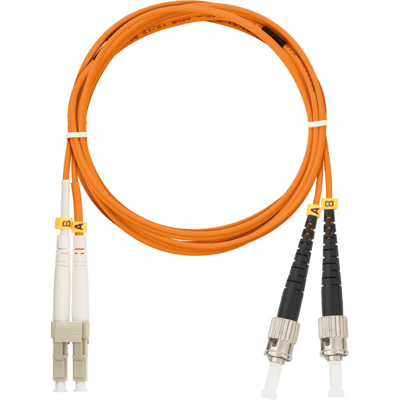 Шнур волоконно-оптический переходной NIKOMAX NMF-PC2M2C2-LCU-STU-001 (многомодовый 50/125мкм OM2, LC/UPC-ST/UPC, двойной, 1м)