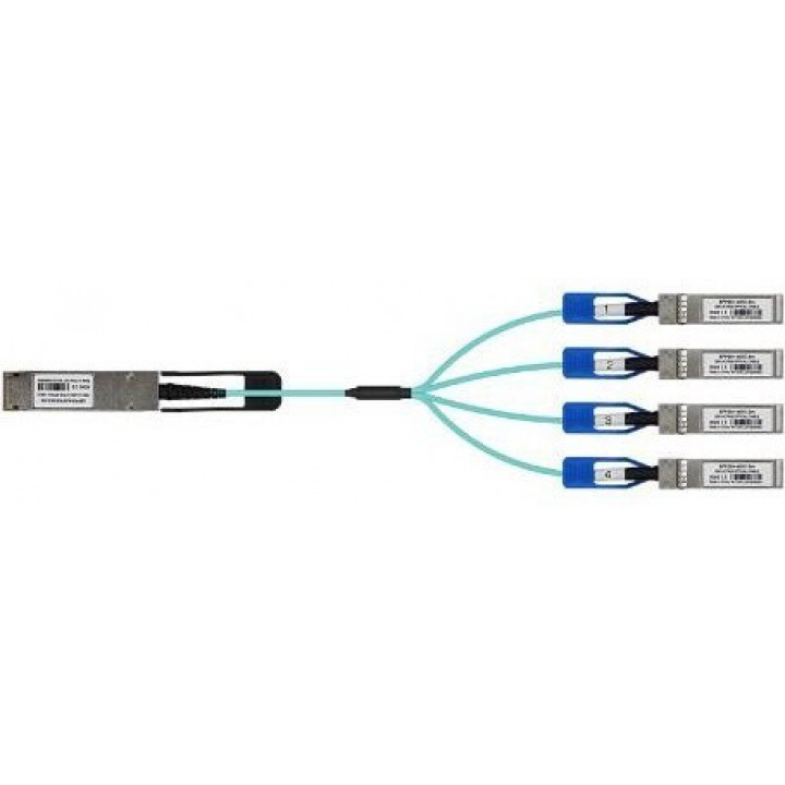 Кабель LR-LINK LRAOC-QSFP28-4SFP28-5M (QSFP28 100G, 5м, бирюзовый) Кабель LR-LINK LRAOC-QSFP28-4SFP28-5M (QSFP28 100G, 5м, бирюзовый)