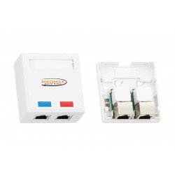 Настенная розетка, 2 порта, категория 5е, RJ45/8P8C, 110/KRONE, T568A/B NIKOMAX NMC-WO2SD2-WT Настенная розетка, 2 порта, категория 5е, RJ45/8P8C, 110/KRONE, T568A/B NIKOMAX NMC-WO2SD2-WT
