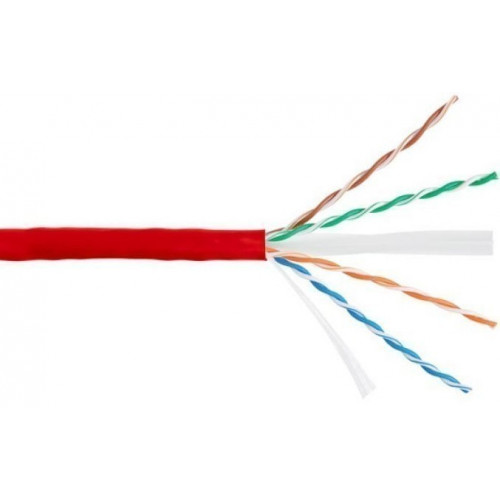 Кабель U/UTP 4 пары, категория 6 NIKOLAN NKL 4140C-RD (кат.6, 250МГц, LSZH, красный)