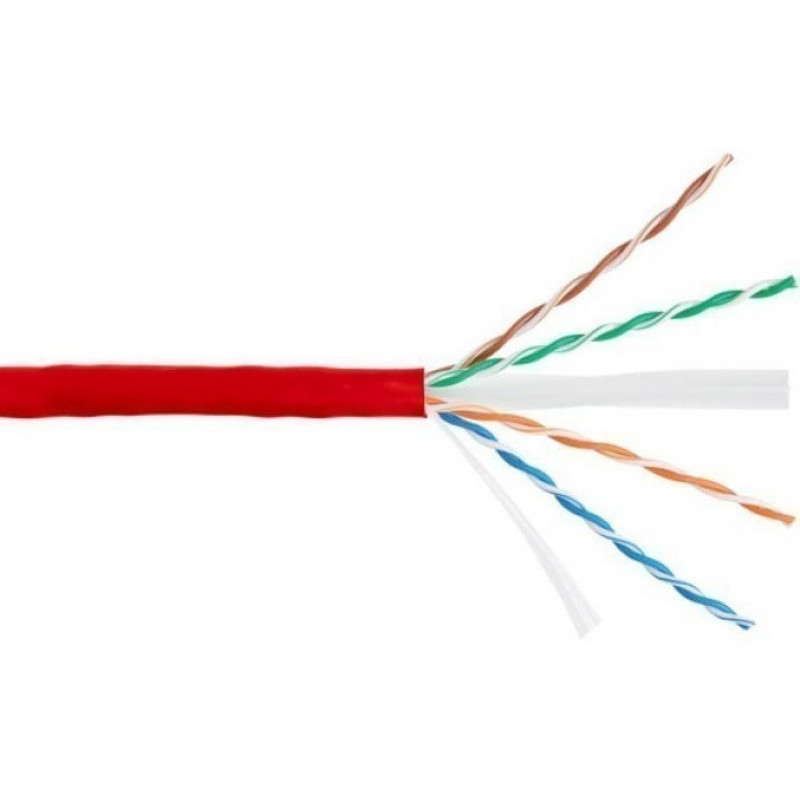 Кабель U/UTP 4 пары, категория 6 NIKOLAN NKL 4140C-RD (кат.6, 250МГц, LSZH, красный)