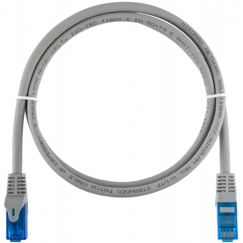 Коммутационный шнур NIKOMAX NMC-PC4UE55B-ES-015-C-GY (U/UTP, Cat.6, 250МГц, 2xRJ45, 1.5м, серый, LSZH)