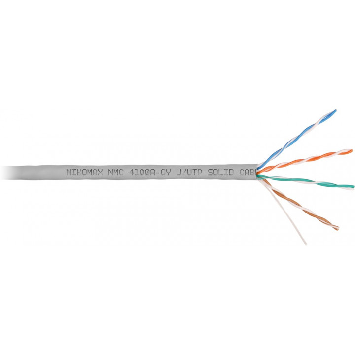 Кабель витая пара NIKOMAX NMC 4100A-GY (U/UTP, Cat.5e, 100 МГц, серая оболочка, 305 м)
