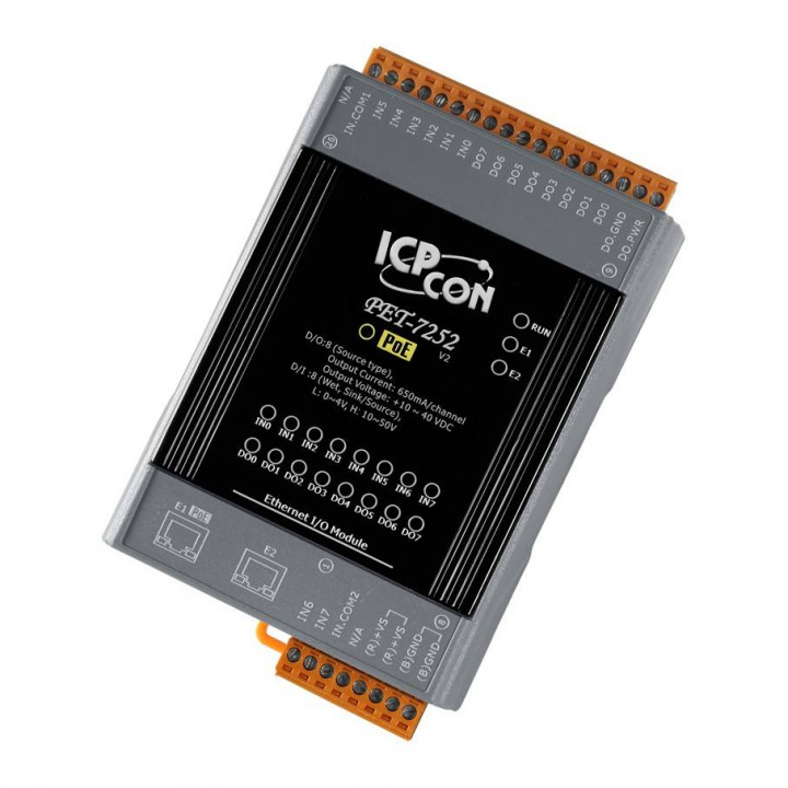 Модуль ICP DAS PET-7252 CR (8 каналов изолированного вывода, 8 каналов изолированного ввода, PoE, 2-портовый коммутатор) Модуль ICP DAS PET-7252 CR (8 каналов изолированного вывода, 8 каналов изолированного ввода, PoE, 2-портовый коммутатор)