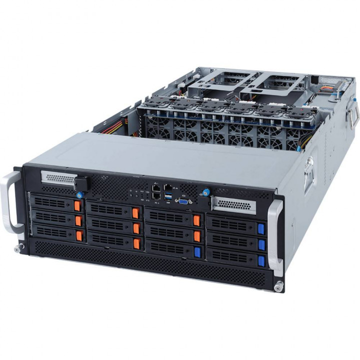 Серверная платформа GIGABYTE G492-Z51 (rev.100) (4U, 2xAMD Epyc, 10xGPU, 32xDDR4, 12xHDD/SSD)