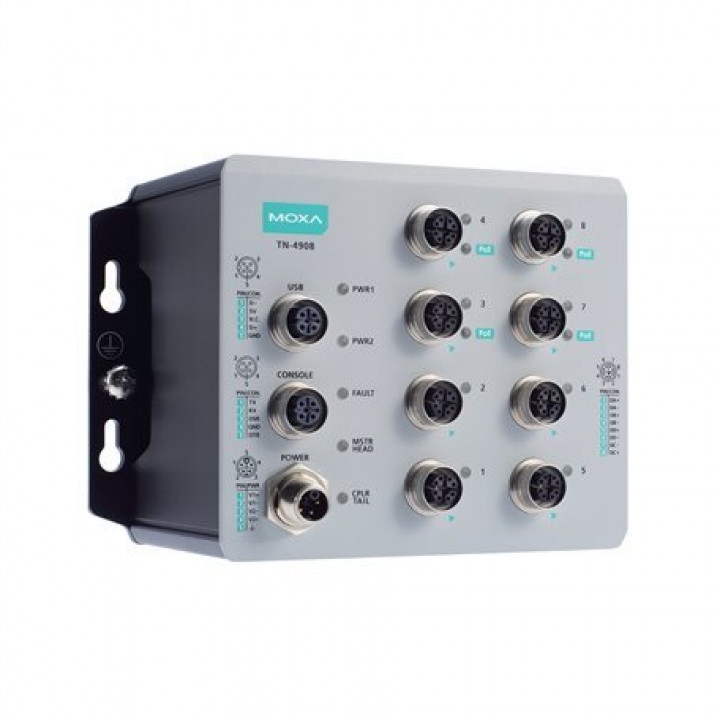 Маршрутизатор MOXA TN-4908-4GPoE-4GTX-WV-CT-T (8xGigabit, 4xPoE, 24-110VDC, -40/+70°C, IP40) Маршрутизатор MOXA TN-4908-4GPoE-4GTX-WV-CT-T (8xGigabit, 4xPoE, 24-110VDC, -40/+70°C, IP40)