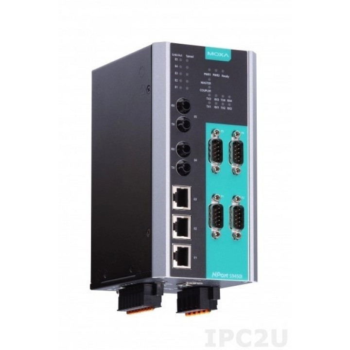 Преобразователь MOXA NPort S9450I-HV-T (4-port RS-232/422/485, 5 10/100M Ethernet, 88-300VDC/85-264VAC, t: -40/85) Преобразователь MOXA NPort S9450I-HV-T (4-port RS-232/422/485, 5 10/100M Ethernet, 88-300VDC/85-264VAC, t: -40/85)
