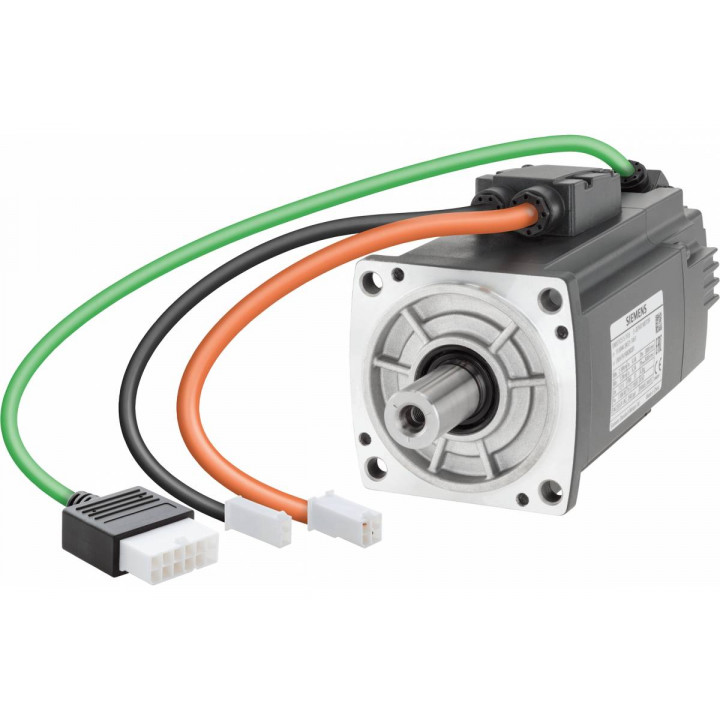 Серводвигатель Siemens 1FL6042-2AF21-1AB1 (0.75 кВт, 3000 об/мин, высота вала 40 мм, инкрементальный энкодер, вал со шпонкой, с тормозом, IP65)