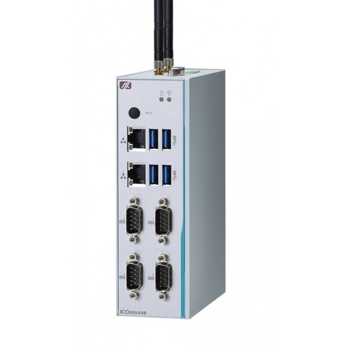 Встраиваемый компьютер на DIN-рейку Axiomtek ICO300-83B-N3350-4ICOM-HDMI-DIO-WT-DC (Intel Celeron N3350, 4COM, DIO, -40..+70°C)