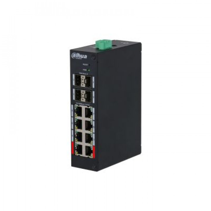 Коммутатор Dahua DH-HS4412-8ET-96 (8xPoE, 4xSFP, PoE 96Вт, L2, DIN-рейка, -30...+65°C) Коммутатор Dahua DH-HS4412-8ET-96 (8xPoE, 4xSFP, PoE 96Вт, L2, DIN-рейка, -30...+65°C)