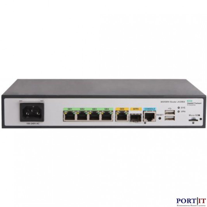 Маршрутизатор HP JH296A (HPE MSR954, 1xWAN, 4xLAN, 1xSFP)