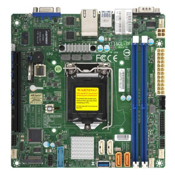 Материнская плата Supermicro MBD-X11SCL-IF-O (LGA 1151, Xeon E-2100, 64GB DDR4, Dual GbE)