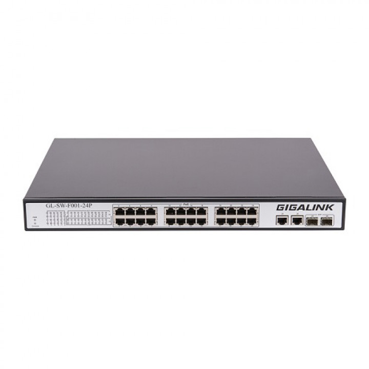 Коммутатор NIKOMAX (GIGALINK) GL-SW-F003-24P (неуправляемый, 24xPoE 100Мб/с, 2xComboSFP, 250Вт) Коммутатор NIKOMAX (GIGALINK) GL-SW-F003-24P (неуправляемый, 24xPoE 100Мб/с, 2xComboSFP, 250Вт)