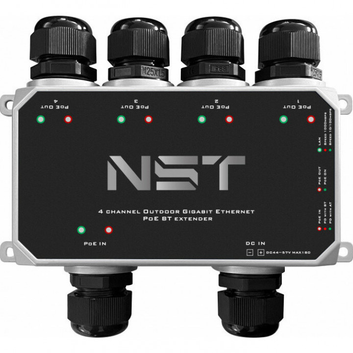 PoE удлинитель NST NS-EXSW-5GP/W (5 портов, до 250м, PoE 120W) PoE удлинитель NST NS-EXSW-5GP/W (5 портов, до 250м, PoE 120W)