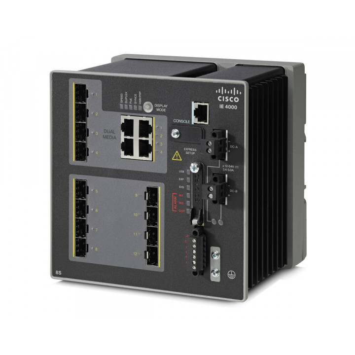 Коммутатор Cisco IE-4000-8S4G-E (8xSFP 100M, 4x1G Combo, LAN Base)