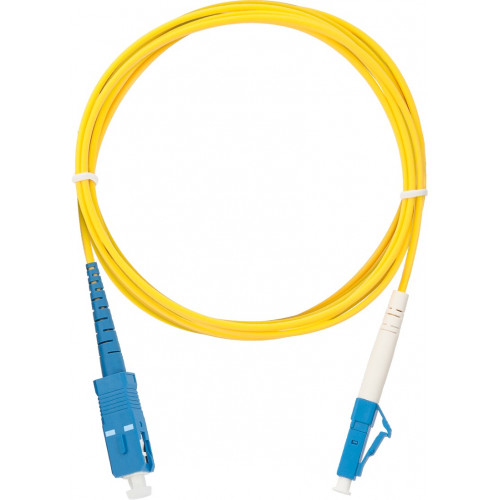 Шнур волоконно-оптический переходной NIKOMAX NMF-PC1S2C2-SCU-LCU-010 (SC/UPC-LC/UPC, 9/125 мкм, OS2, желтый, 10м)