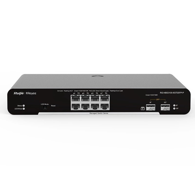 Коммутатор Ruijie RG-NBS3100-8GT2SFP-P (8 портов Gigabit PoE, 2 слота SFP, управляемый)