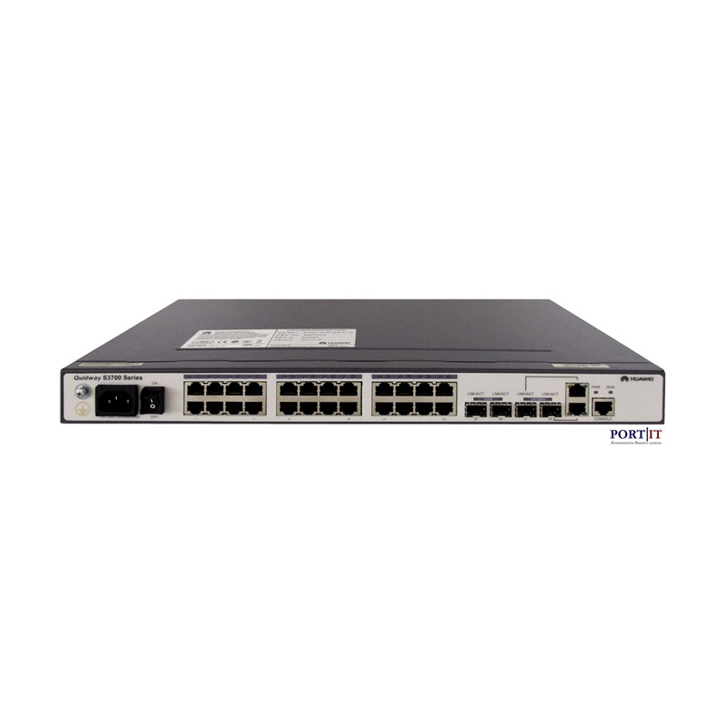 Коммутатор Huawei S3700-28TP-EI-DC (24xFE, 4xGE, DC -48V)