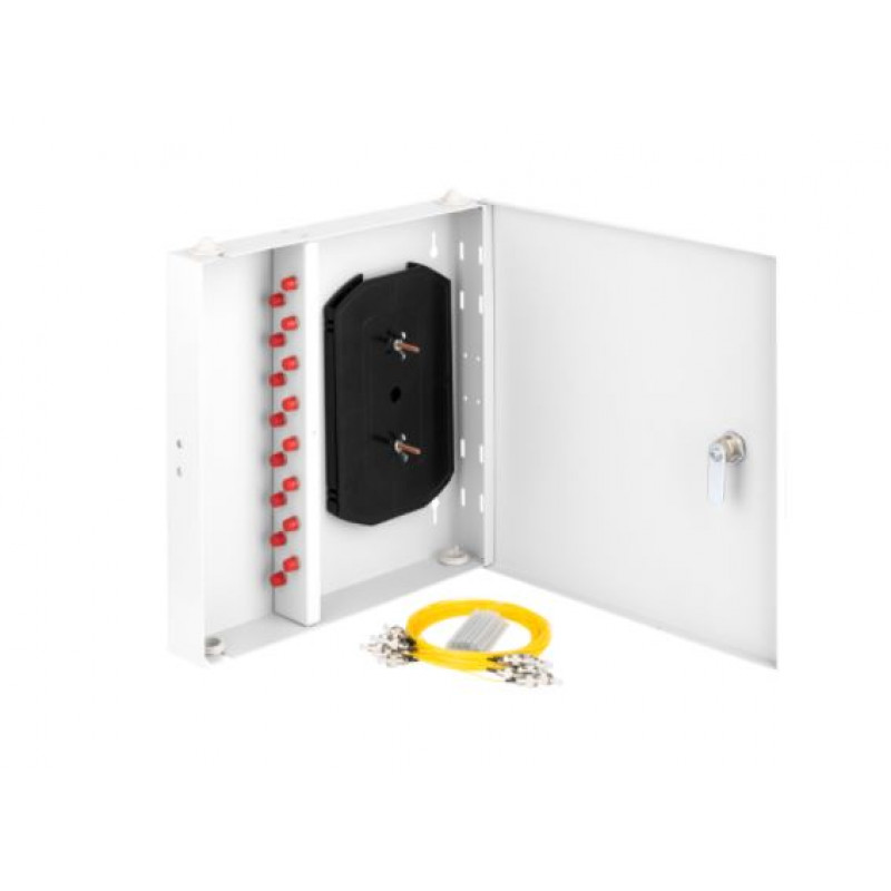 Оптический кросс настенный NIKOMAX NMF-WP16FCUS2-IP-ES-GY (16 портов FC/UPC, стальной, серый)