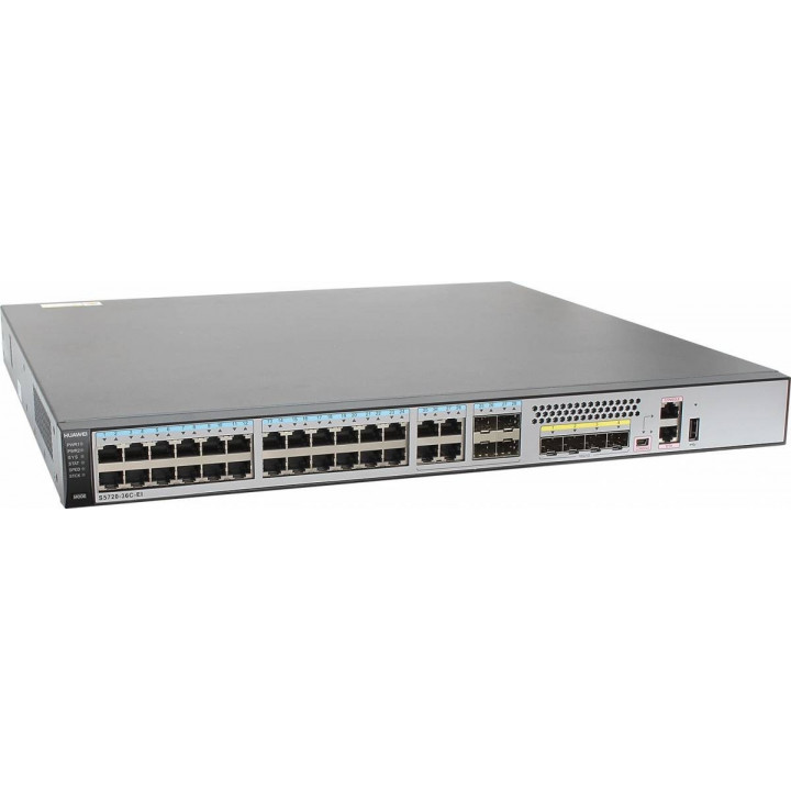 Коммутатор Huawei S5720-36C-EI-DC (28x1GbE, 4x10G SFP+, слот, 150W DC)