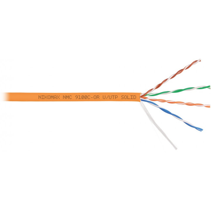 Кабель витая пара NIKOMAX NMC 9100C-OR (U/UTP, Cat.5e, 4 пары, 24AWG, внутр., оранж., 305 м)