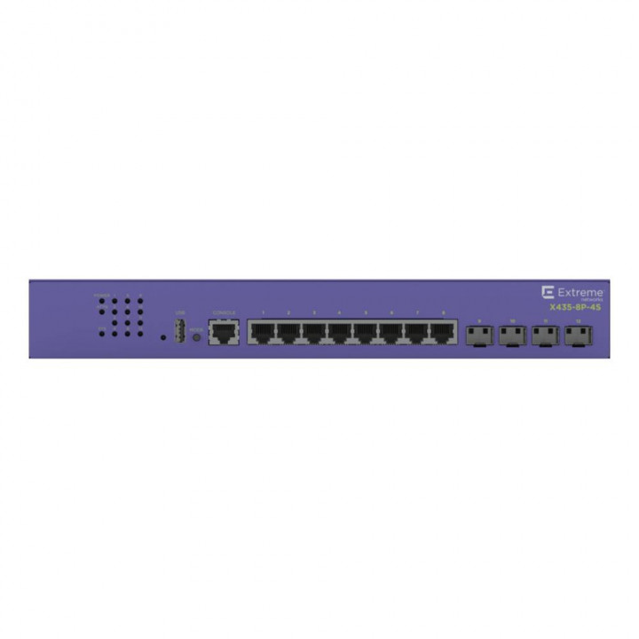 Коммутатор Extreme Networks X435-8P-4S (8 портов PoE+, 4x SFP, fanless, 1 AC PSU)