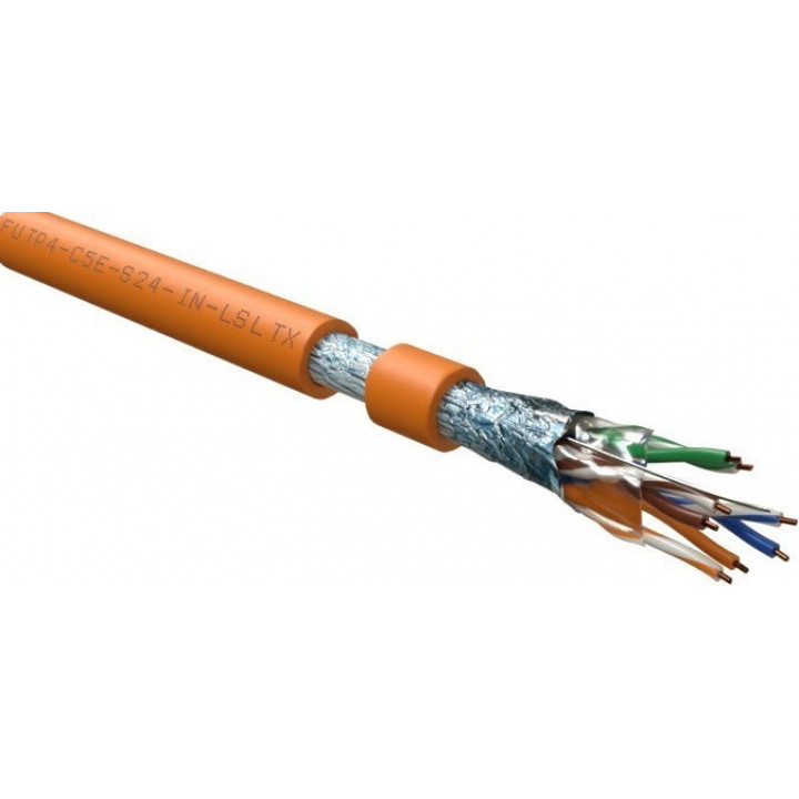 Кабель витая пара Hyperline FUTP4-C5E-S24-IN-LSLTX-OR-305 (Cat.5e, F/UTP, 4 пары, нг(А)-LSLTx, 305 м)