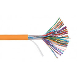 Кабель U/UTP 50 пар, кат.5 (Класс D), 100МГц, одножильный, BC (чистая медь), 24AWG NIKOLAN NKL 6115C-OR-M-A003