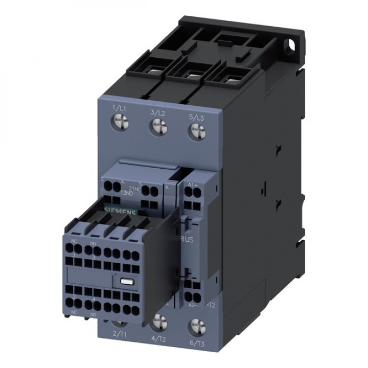 Контактор Siemens 3RT2037-3XB44-0LA2 (для ж/д, 3-полюсный, 30 кВт, Us 24 В DC, S2) Контактор Siemens 3RT2037-3XB44-0LA2 (для ж/д, 3-полюсный, 30 кВт, Us 24 В DC, S2)