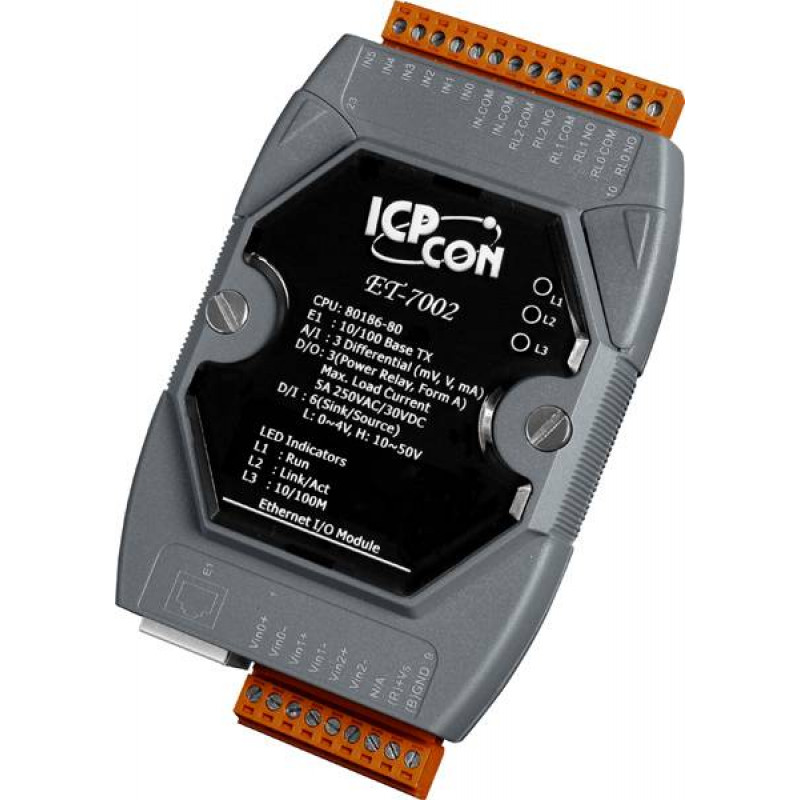 Модуль Ethernet I/O ICP DAS ET-7002 CR (3 AI, 6 DI, 3 реле)