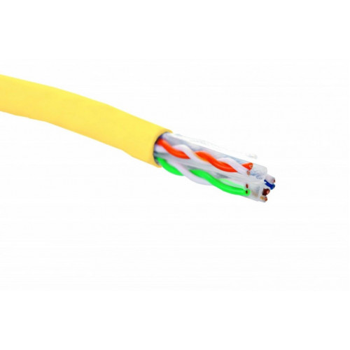 Кабель Eurolan 19C-U6-12YL-B305 (Cat.6, U/UTP, 4 пары, 23 AWG, нг(А)-HF, внутр., желтый, 305 м)