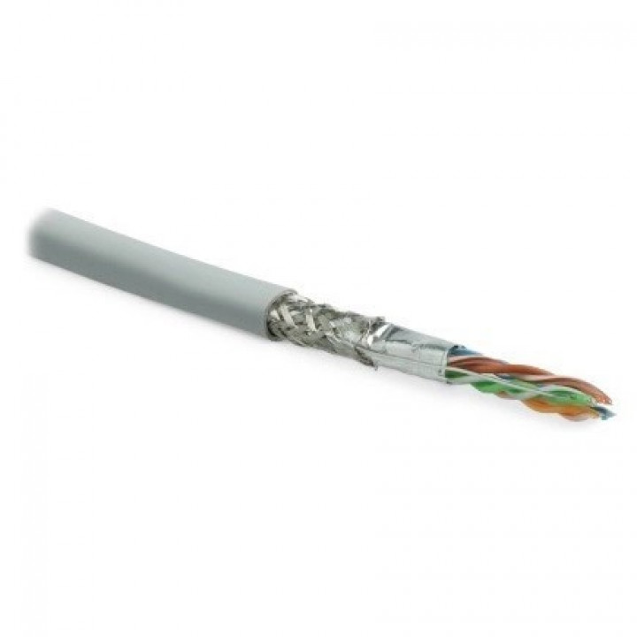 Кабель Hyperline SFUTP4-C5E-S24-IN-LSZH-GY-305 (SF/UTP, Cat.5e, 4 пары, solid, 305 м, серый)