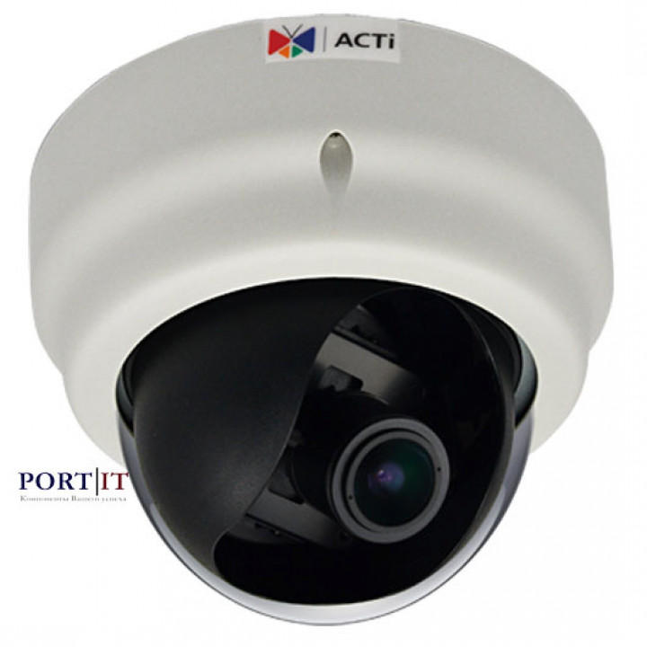 Камера купольная внутренняя ACTi E67A (2Мп, PoE, Audio, DI/DO) Камера купольная внутренняя ACTi E67A (2Мп, PoE, Audio, DI/DO)