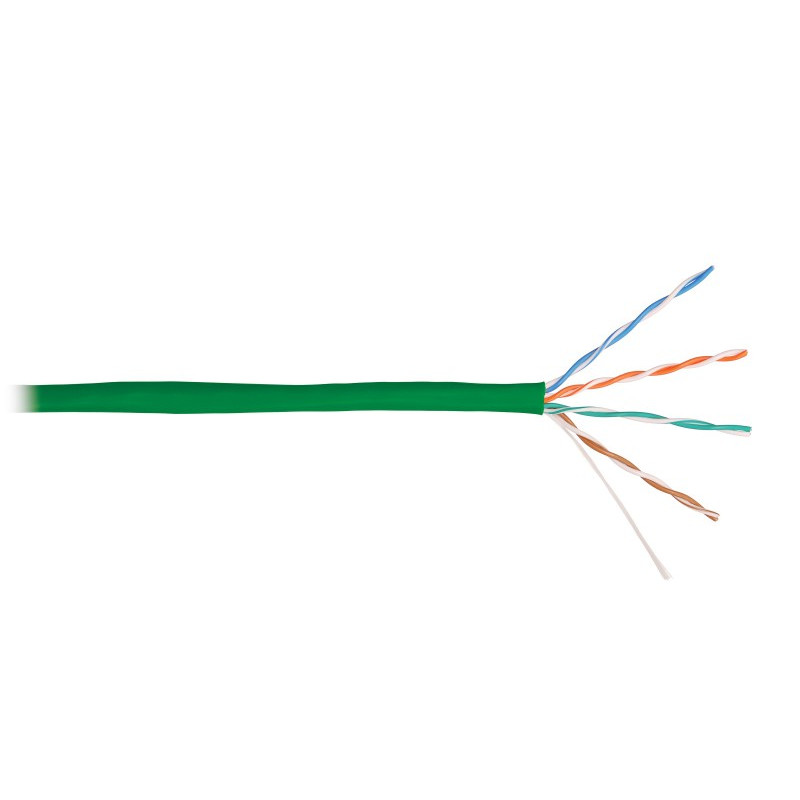 Кабель U/UTP 4 пары, категория 5e NIKOLAN NKL 4100A-GN (кат.5e, 100МГц, PVC нг (А), зеленый)