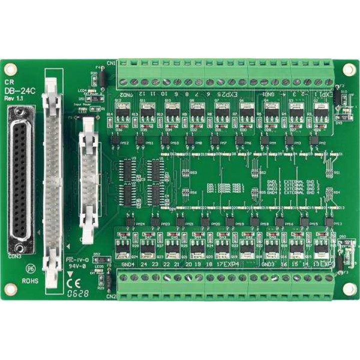 Плата ICP DAS DB-24C/D (24-канальная, с открытым коллектором, с CA-3710) Плата ICP DAS DB-24C/D (24-канальная, с открытым коллектором, с CA-3710)