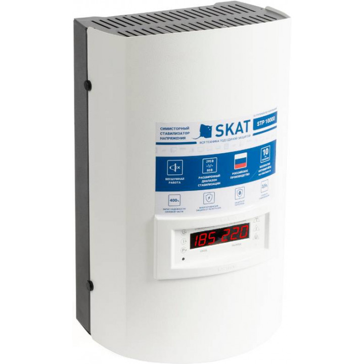 Стабилизатор напряжения Бастион SKAT STP-10000 исп.Н (симисторный, до 10 кВА, 16 ступеней, точность 3,5%, диапазон 120-280 В)