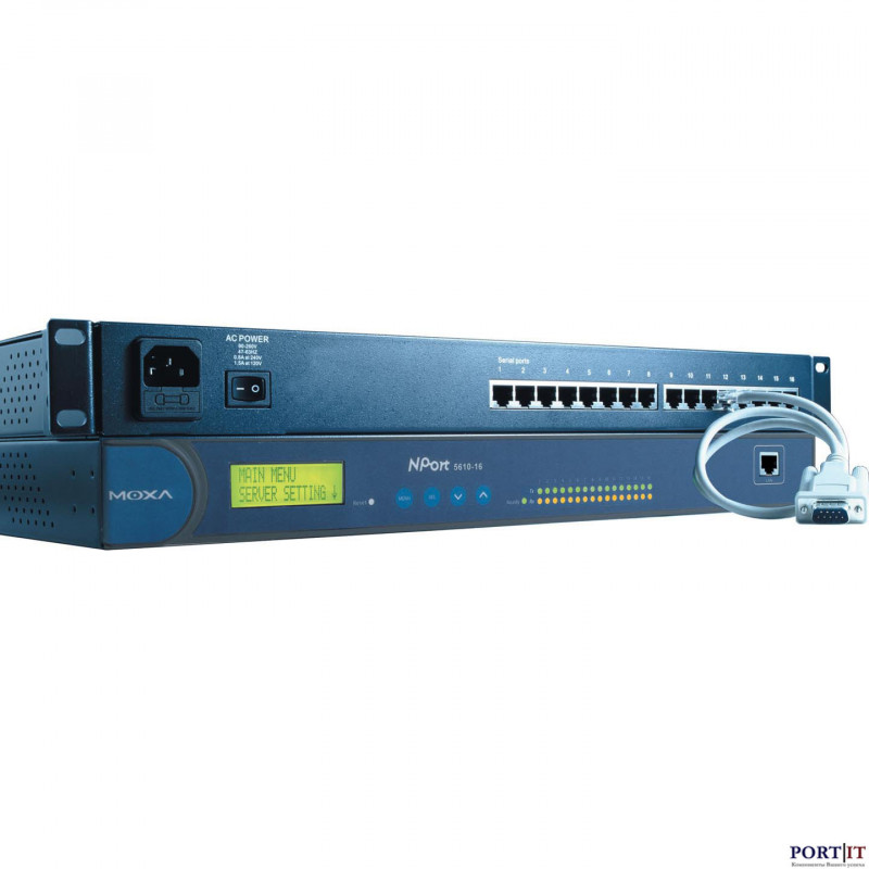 Сервер устройств MOXA NPort 5610-16 (16 портов RS-232, RJ45, 100-240VAC)