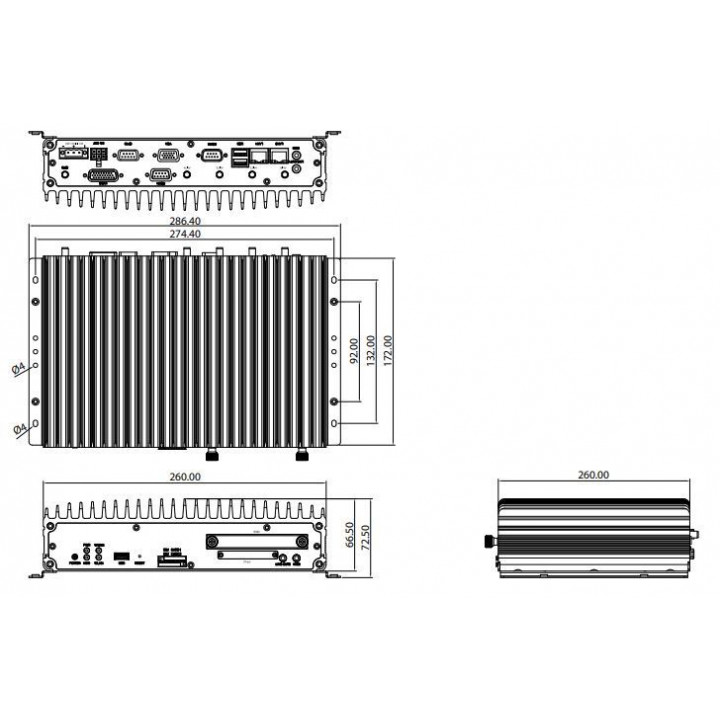 Компактный встраиваемый компьютер NEXCOM VTC 7110-BK (Intel Core i7 2610UE 1.5ГГц, 2Гб DDR3, LVDS/VGA)